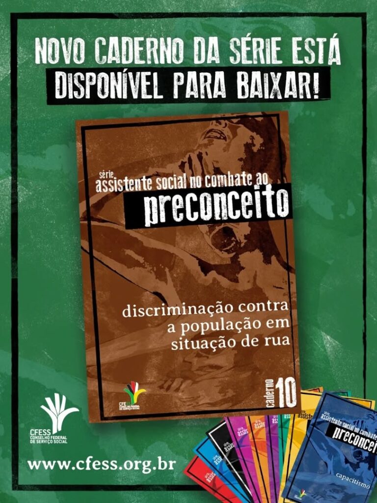 Novo caderno da série está disponível para baixar! Cada do livro "Série assistente social no combate ao preconceito. Discriminação contra a população em situação de rua. 