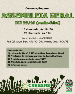 Convocação para Assembleia Geral da categoria