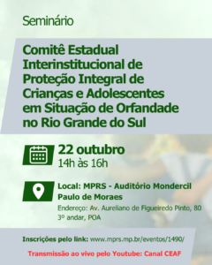 CRESSRS assina Acordo de Cooperação do Comitê Estadual Interinstitucional de Proteção Integral de Crianças e Adolescentes em Orfandade